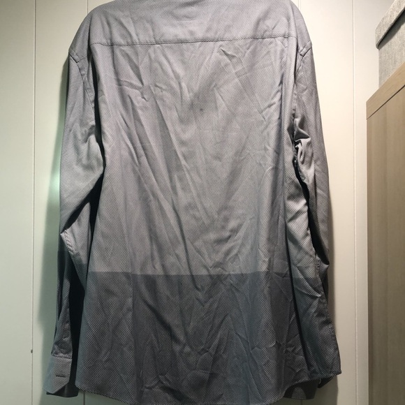 Bugatchi shaped fit fit two tone polka dot grey charcoal shirt cotton 3XL - Picture 6 of 11